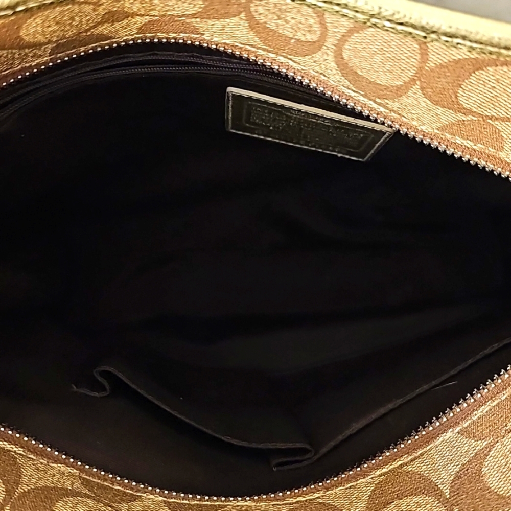 Coach Gold and Tan Tote Bag - Picture 5 of 12